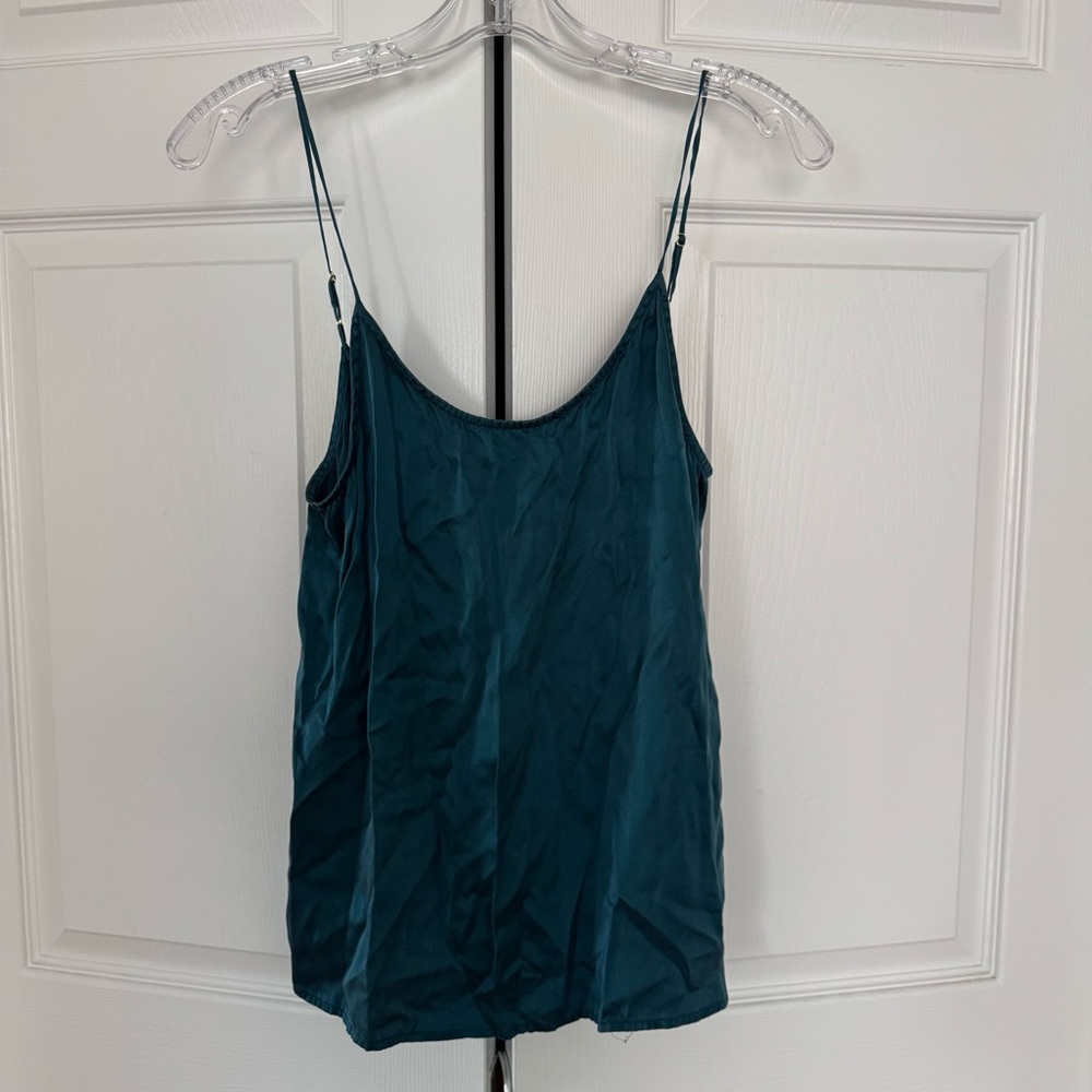 Cuyana Washable Silk Blue Jade Sleep Cami Set Sz S